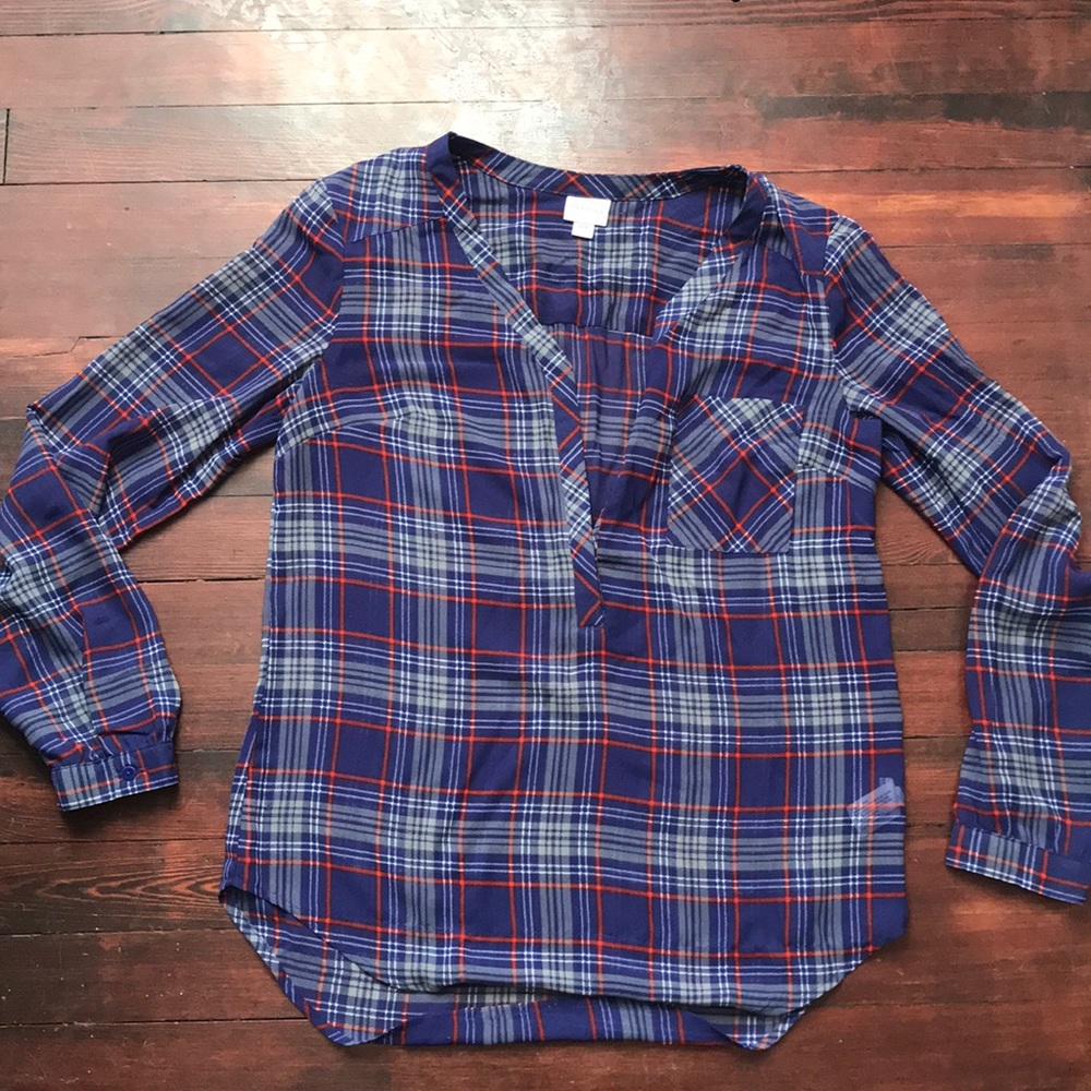 Sheet plaid shirt